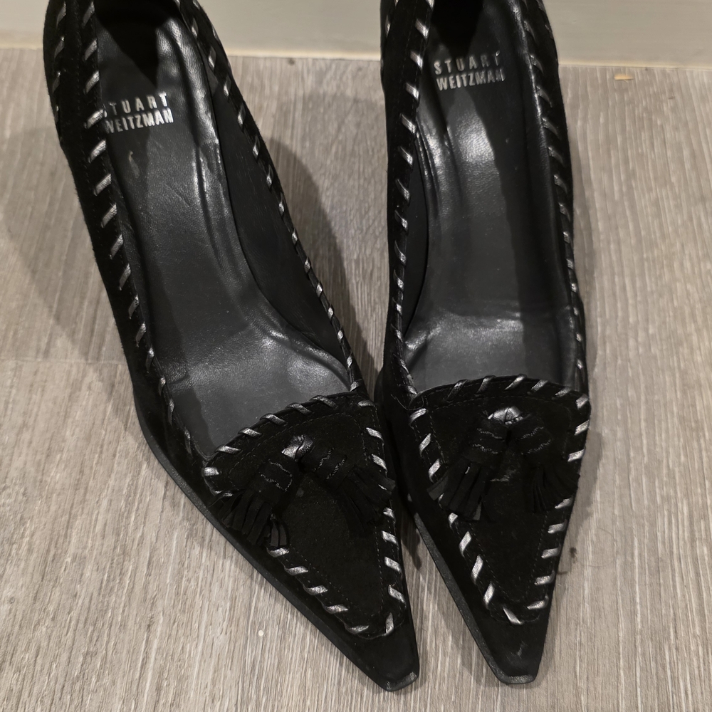 Stuart Weitzman Black Tassel Heels